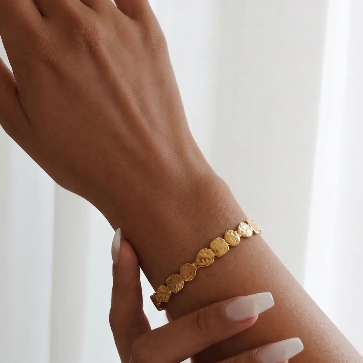 Hammered Gold Cuff Bracelet
