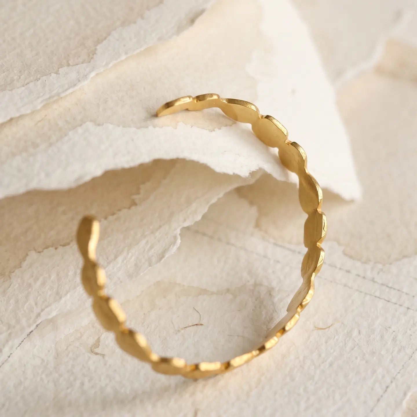 Hammered Gold Cuff Bracelet