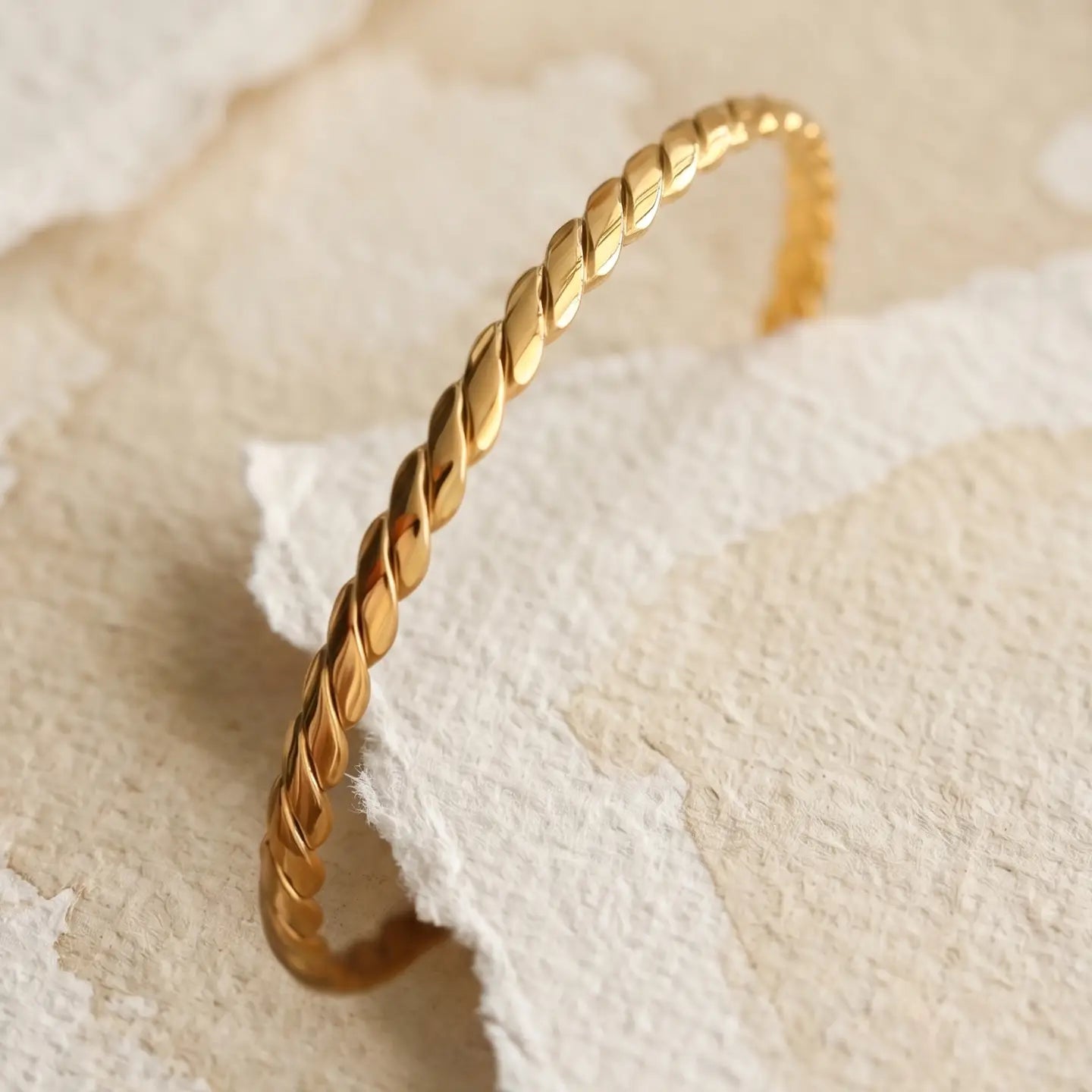 Twisted Gold Cuff Bracelet