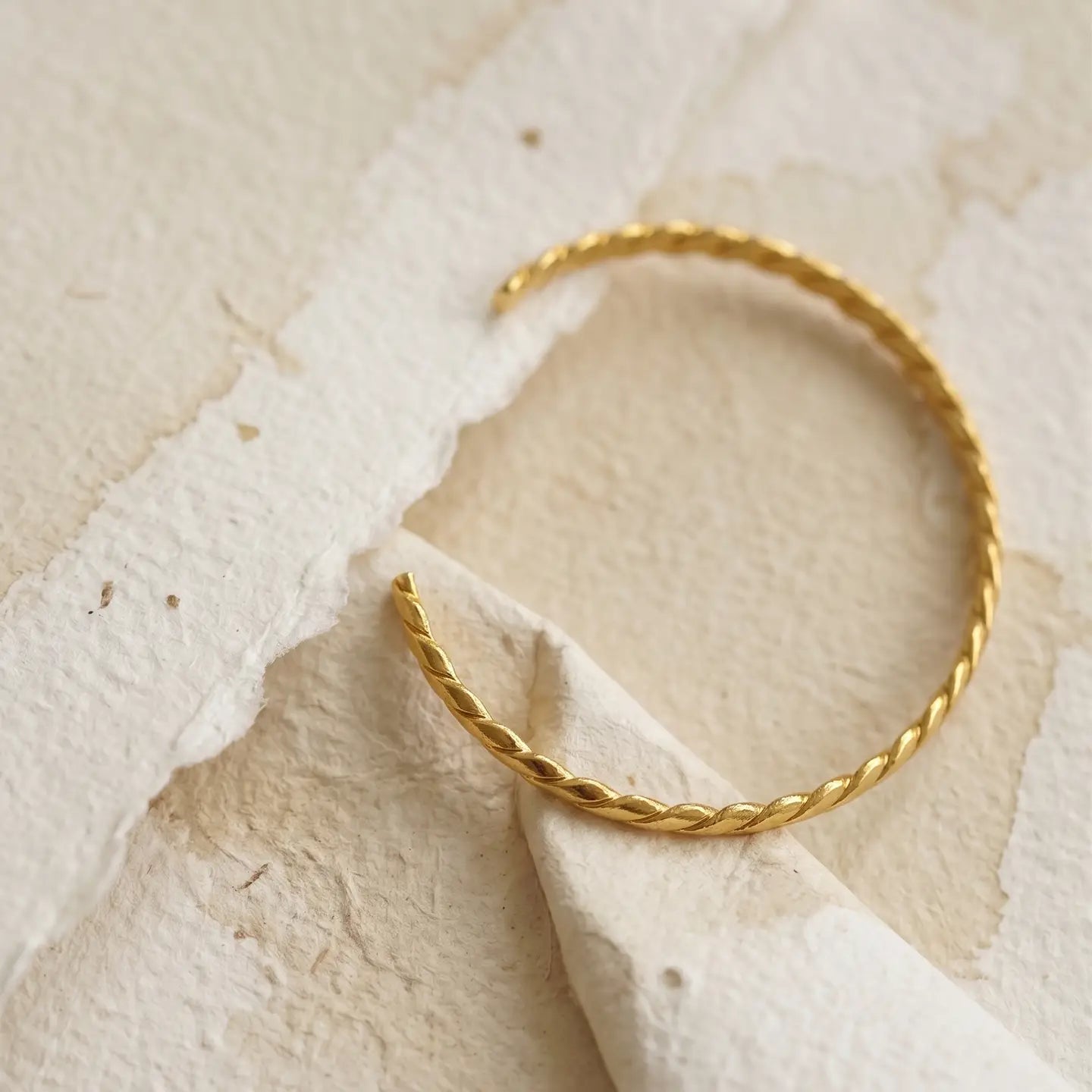 Twisted Gold Cuff Bracelet