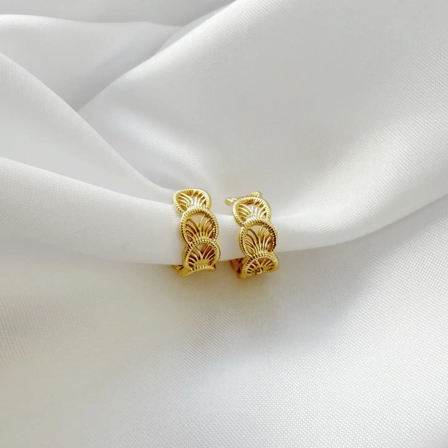 Cali Filigree Gold-Filled Hoop Earrings