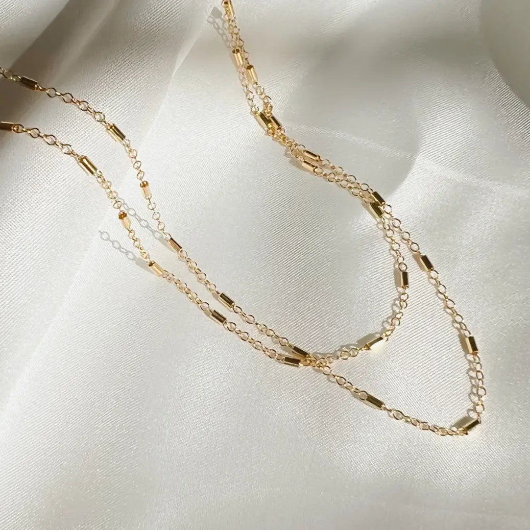 Jake Bar Cable Layering Chain Necklace