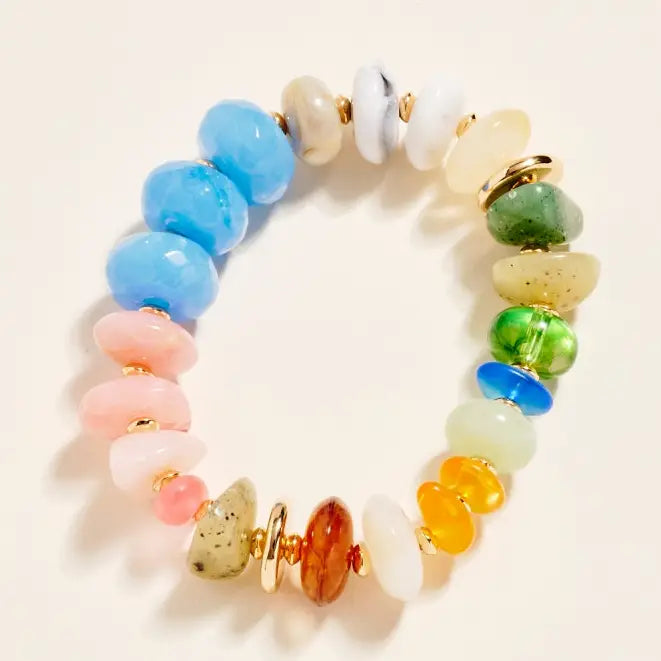 Mixed Colorful Stretch Bead Bracelet