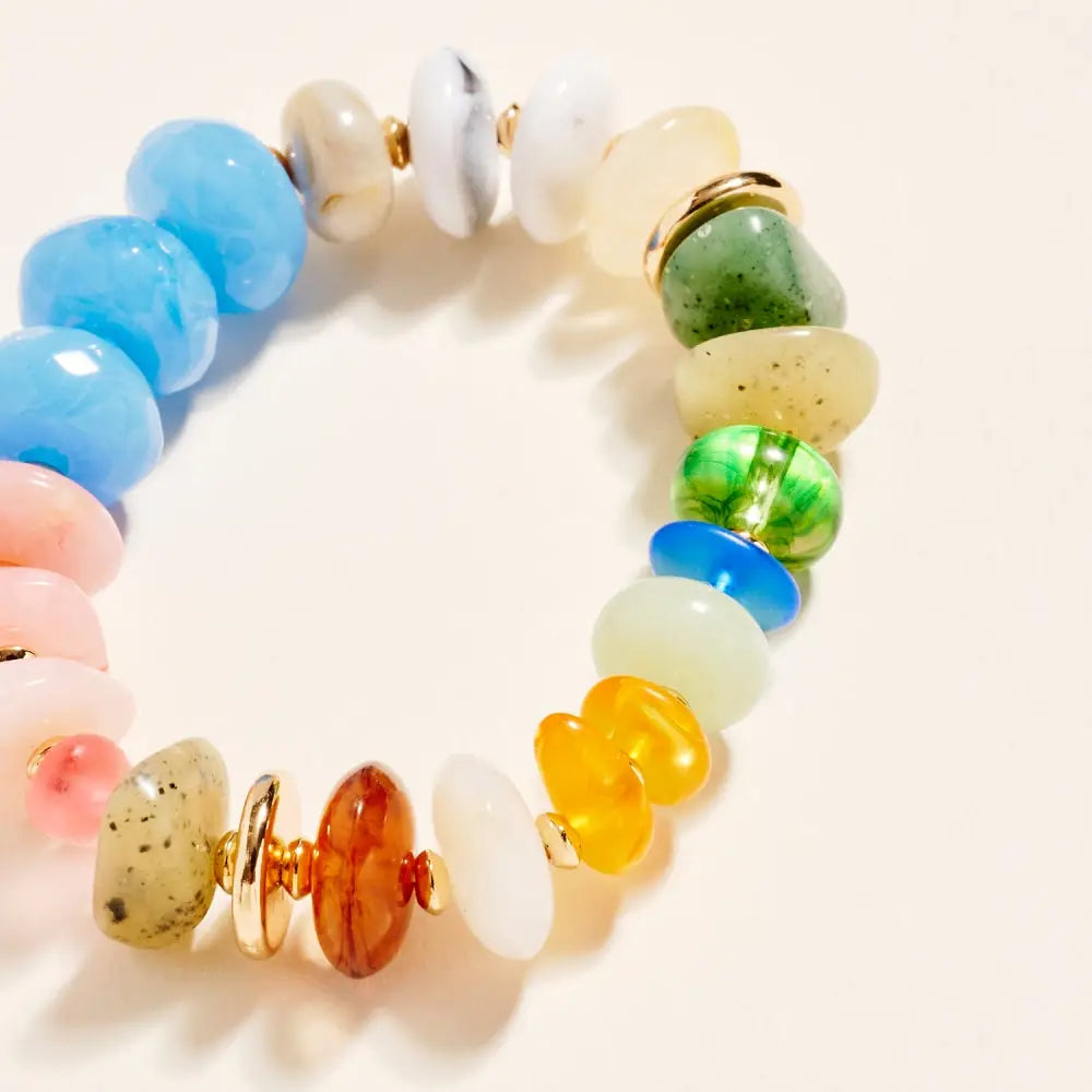Mixed Colorful Stretch Bead Bracelet