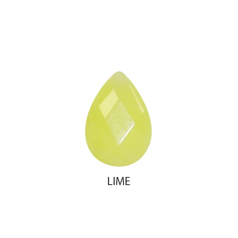 Gold Chain with Stone Drop Pendant - Lime