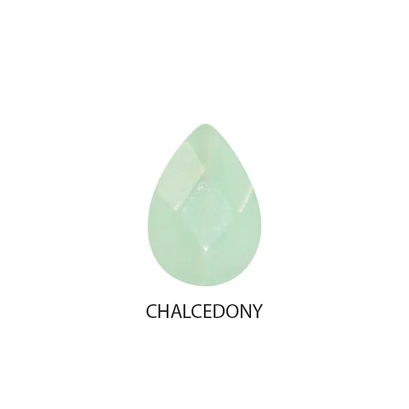 Gold Chain with Stone Drop Pendant - Chalcedony