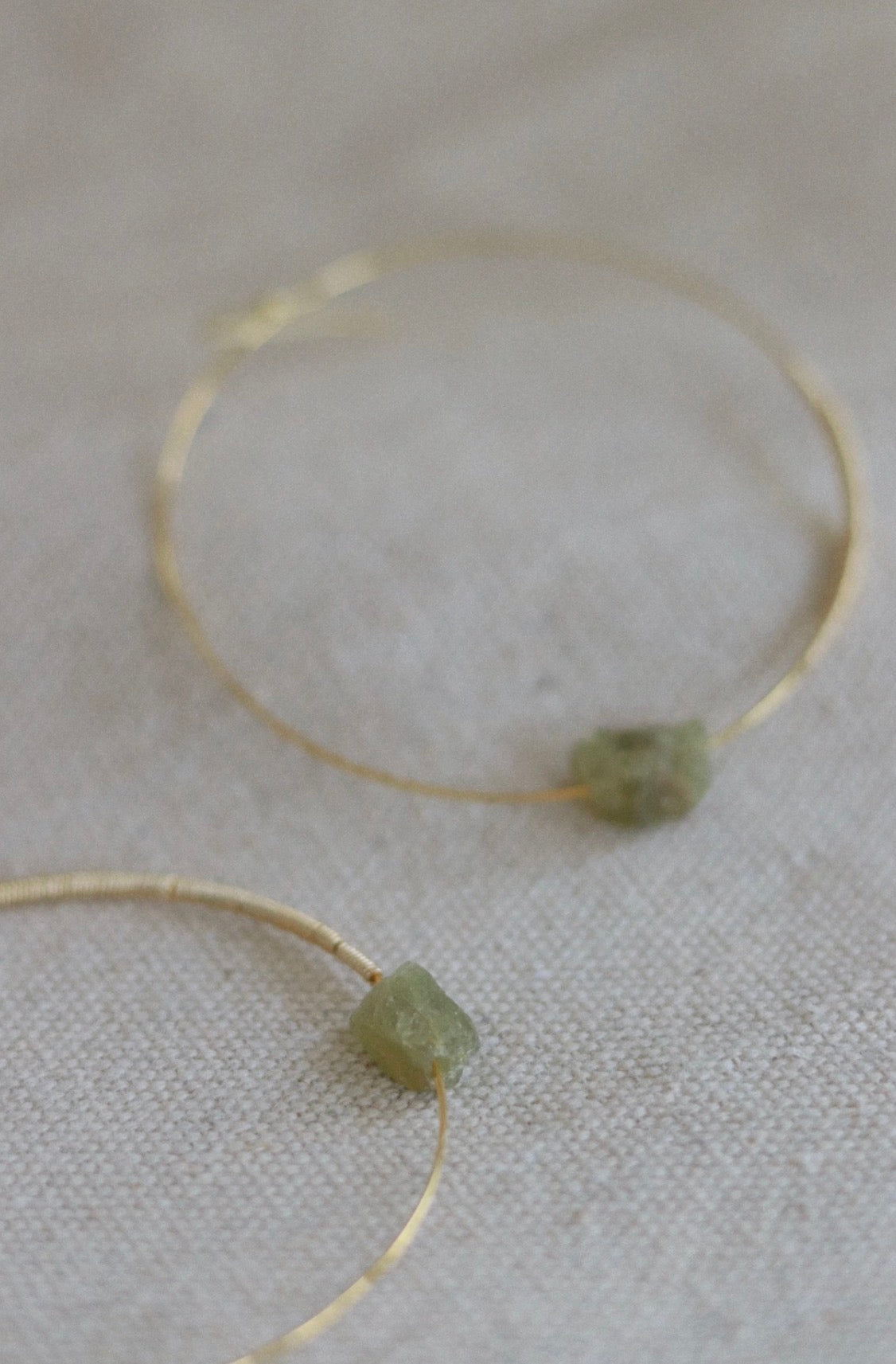 Verde Green Gemstone Hoop Earrings