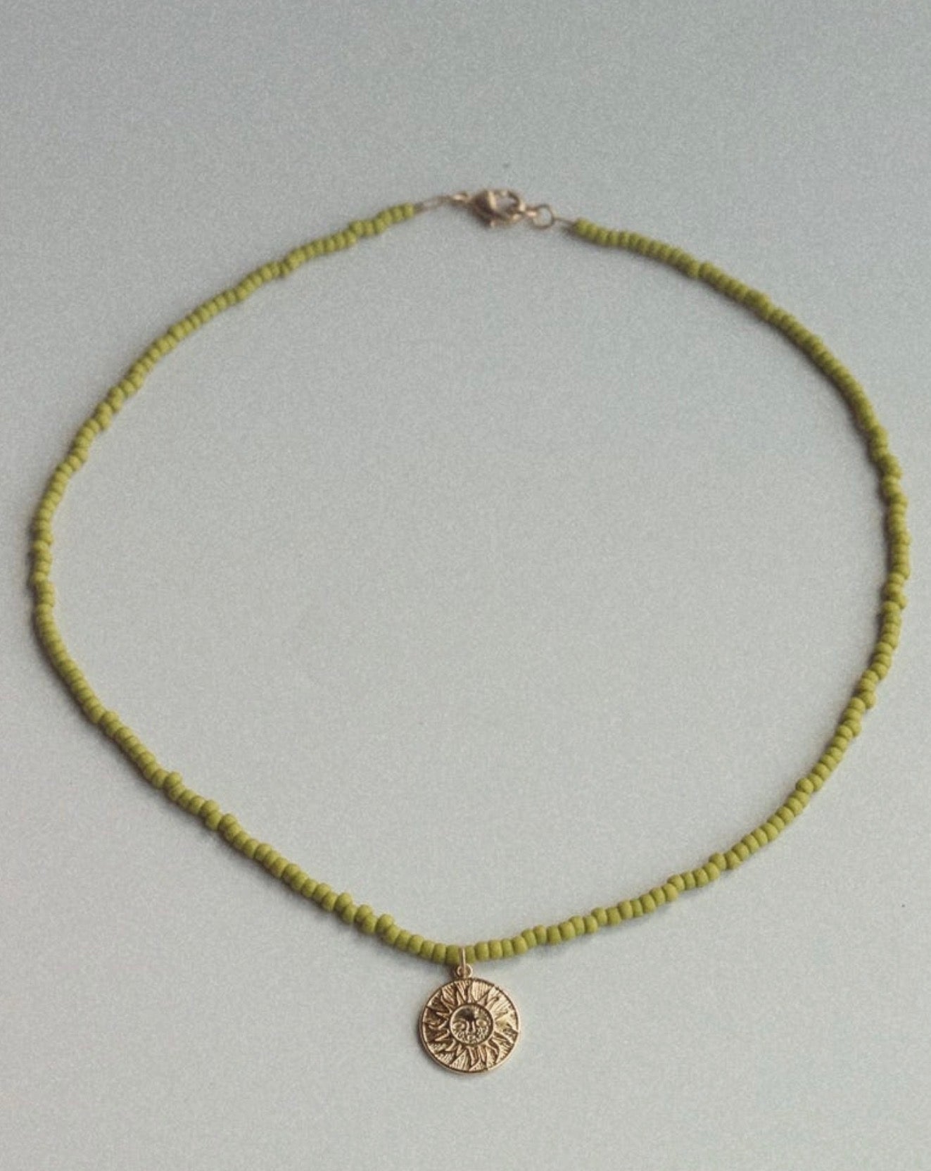 Citron Beaded Choker Necklace