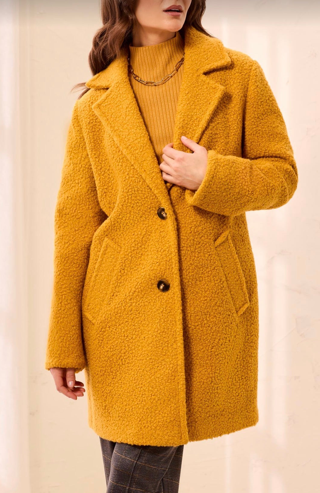 Berber Coat with Lining - Amber