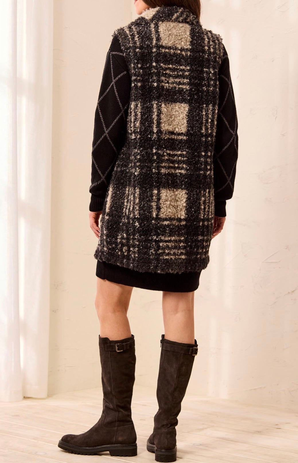 Knee Length Berber Vest - Fossil