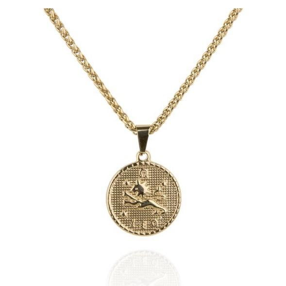 Zodiac Coin Necklace - Aquarius