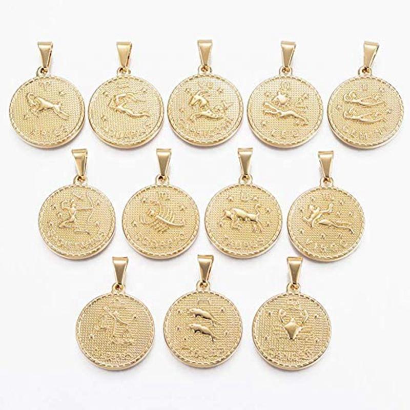 Zodiac Coin Necklace - Aquarius