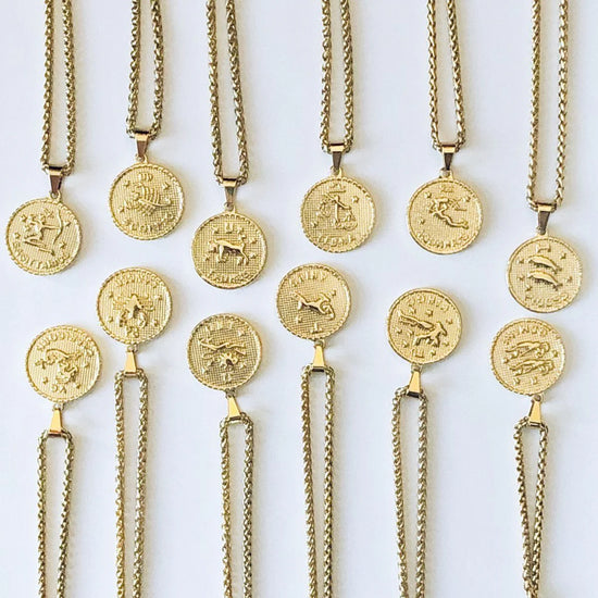 Zodiac Coin Necklace - Scorpio