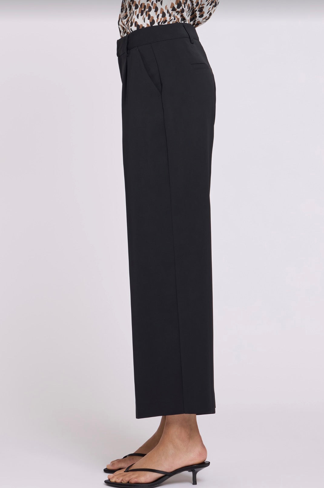 Straight Leg Ankle Pants - Black