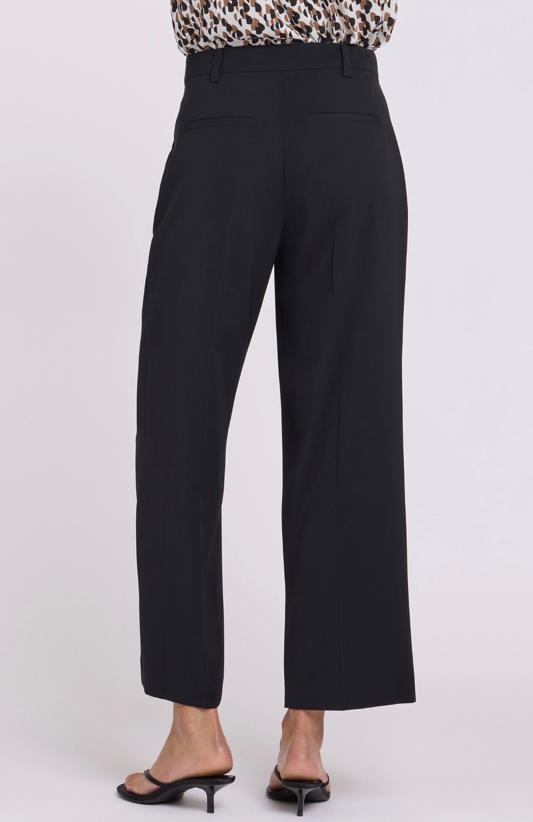 Straight Leg Ankle Pants - Black