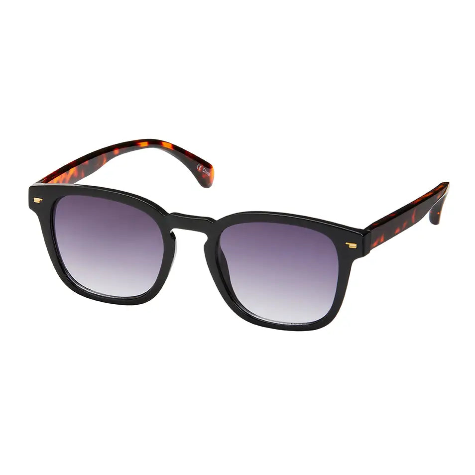 Iconic Square Sunglasses - Black with Tortoise