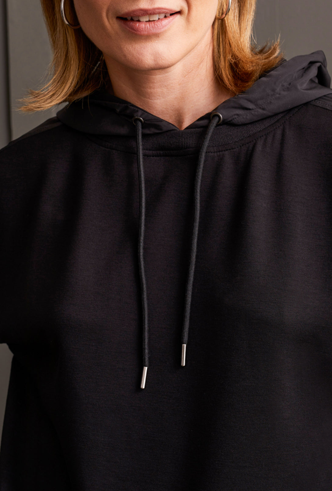 Combo Fabric Hoodie - Black