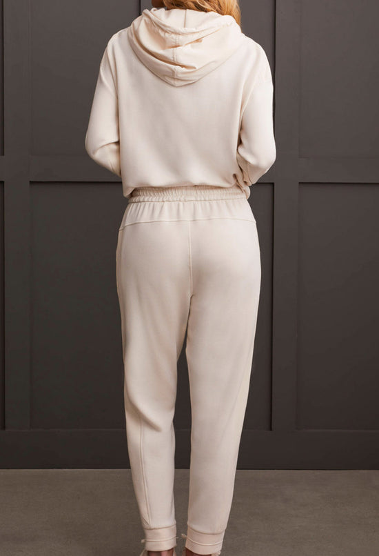 Combo Fabric Jogger Pants - Eggshell