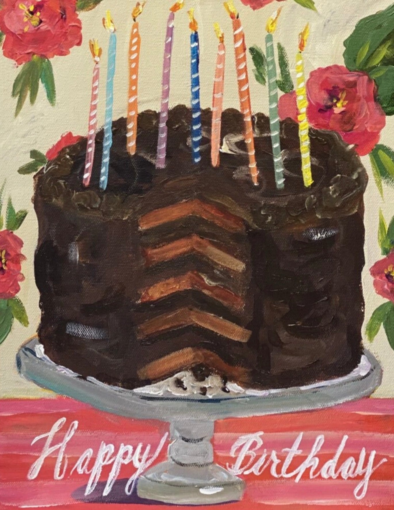 Chocolate Birthday Cake Greeting Card