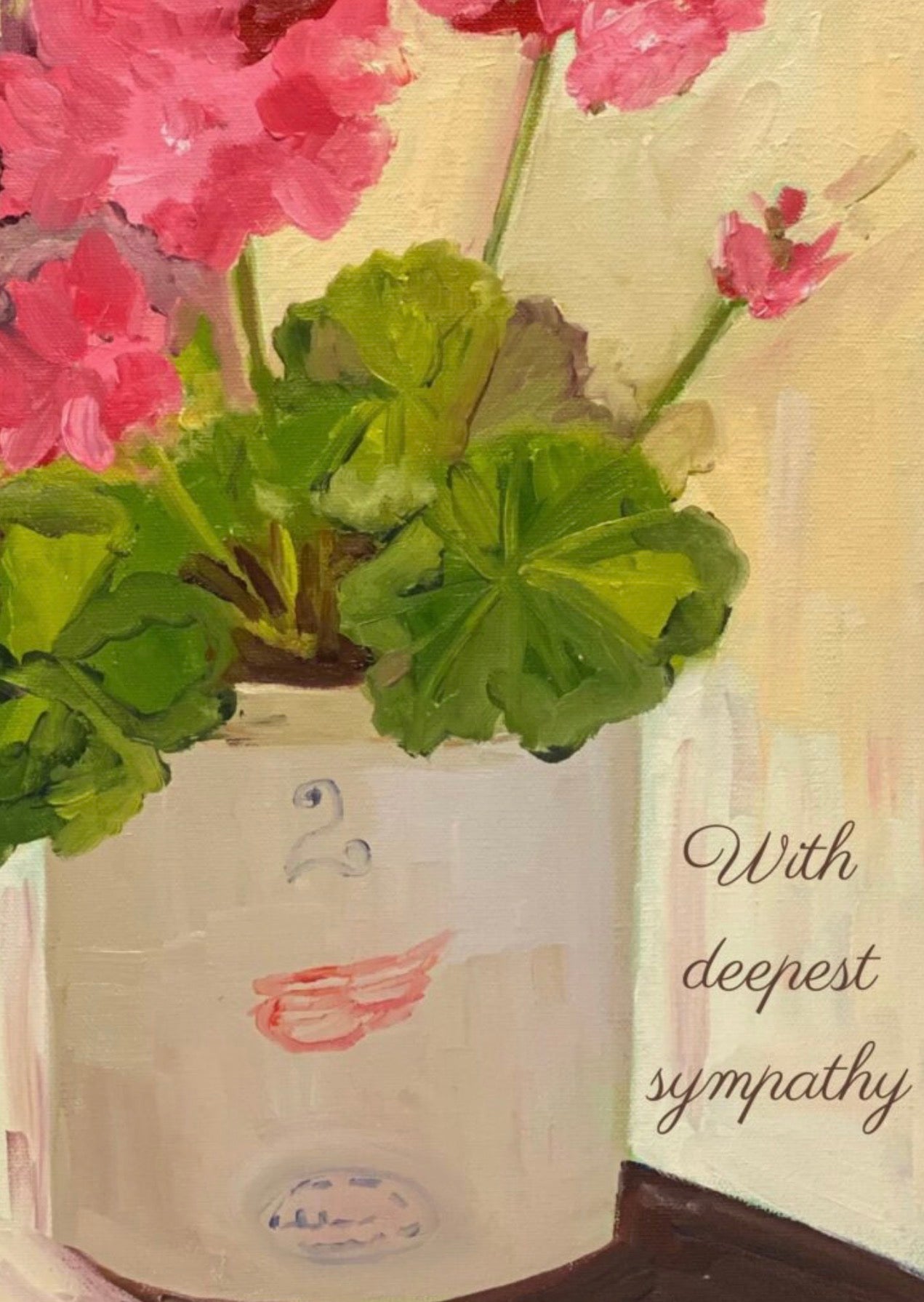 Geranium Sympathy Greeting Card