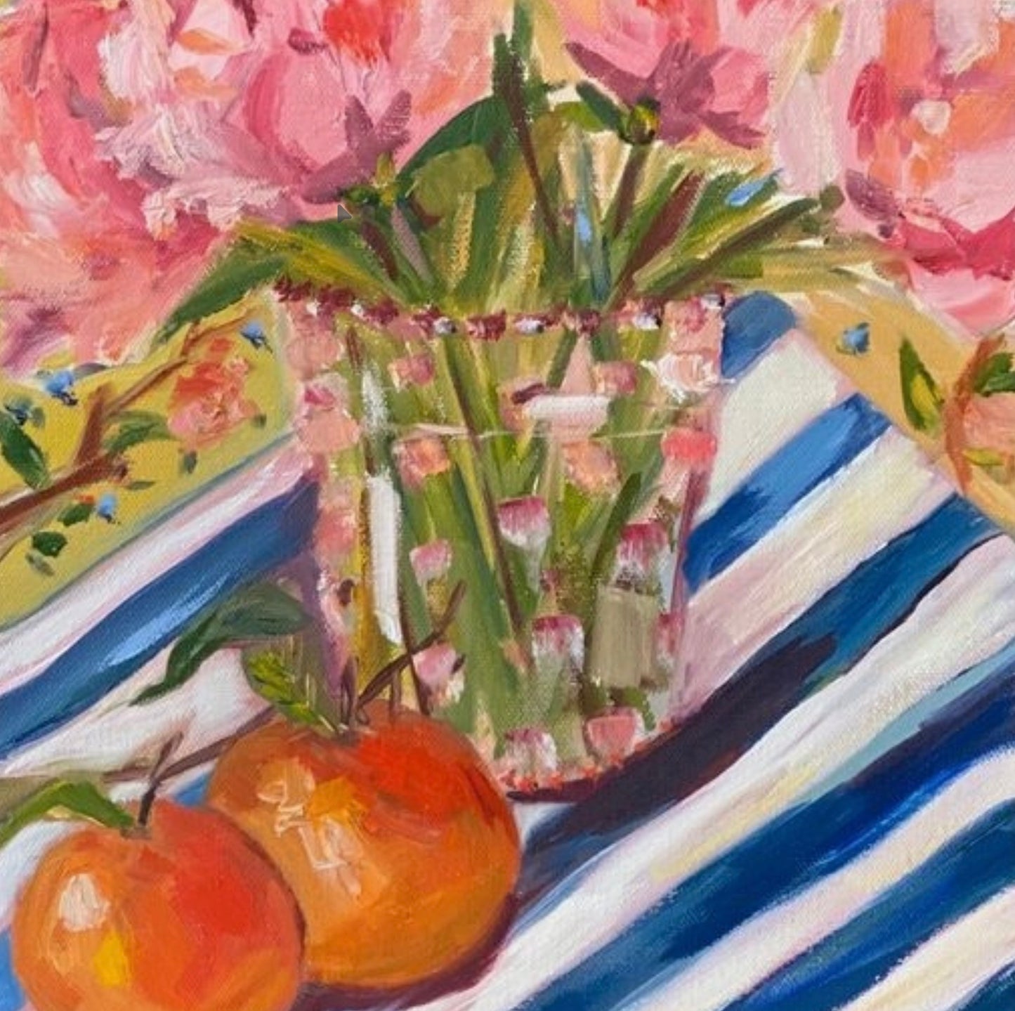 Peonies & Oranges Greeting Card