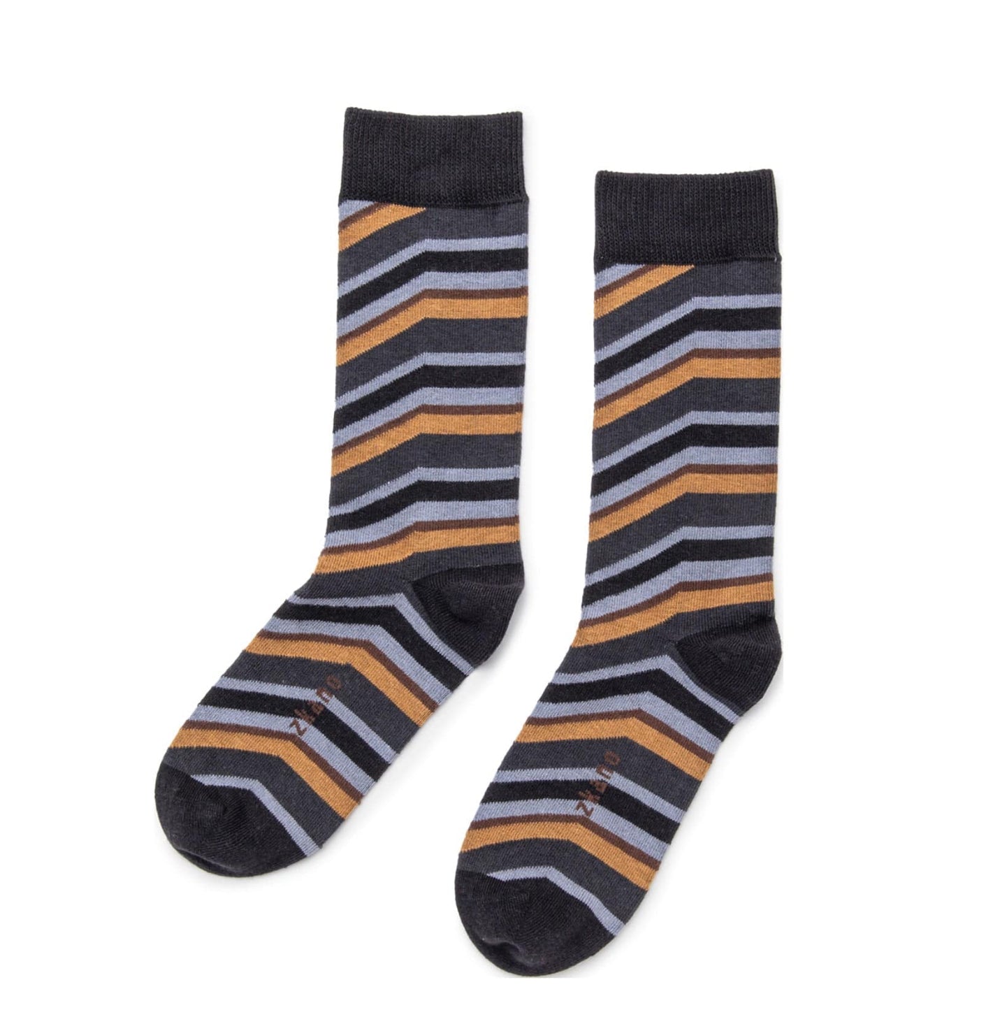 80s Striped Crew Socks - Black