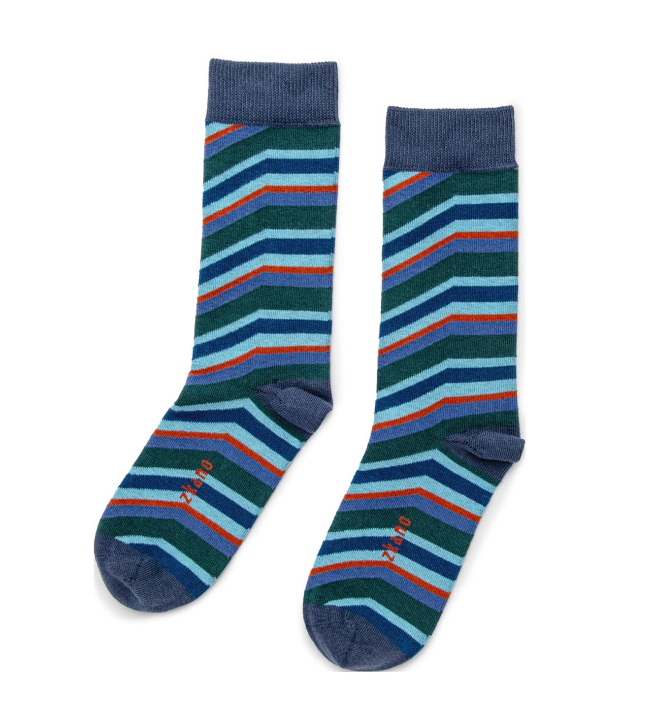 80s Striped Crew Socks - Navy