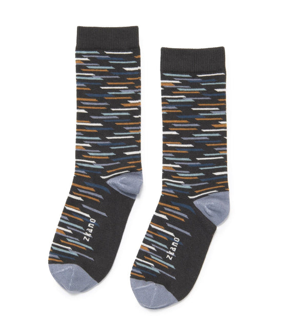 Broken Stripe Crew Socks - Asphalt