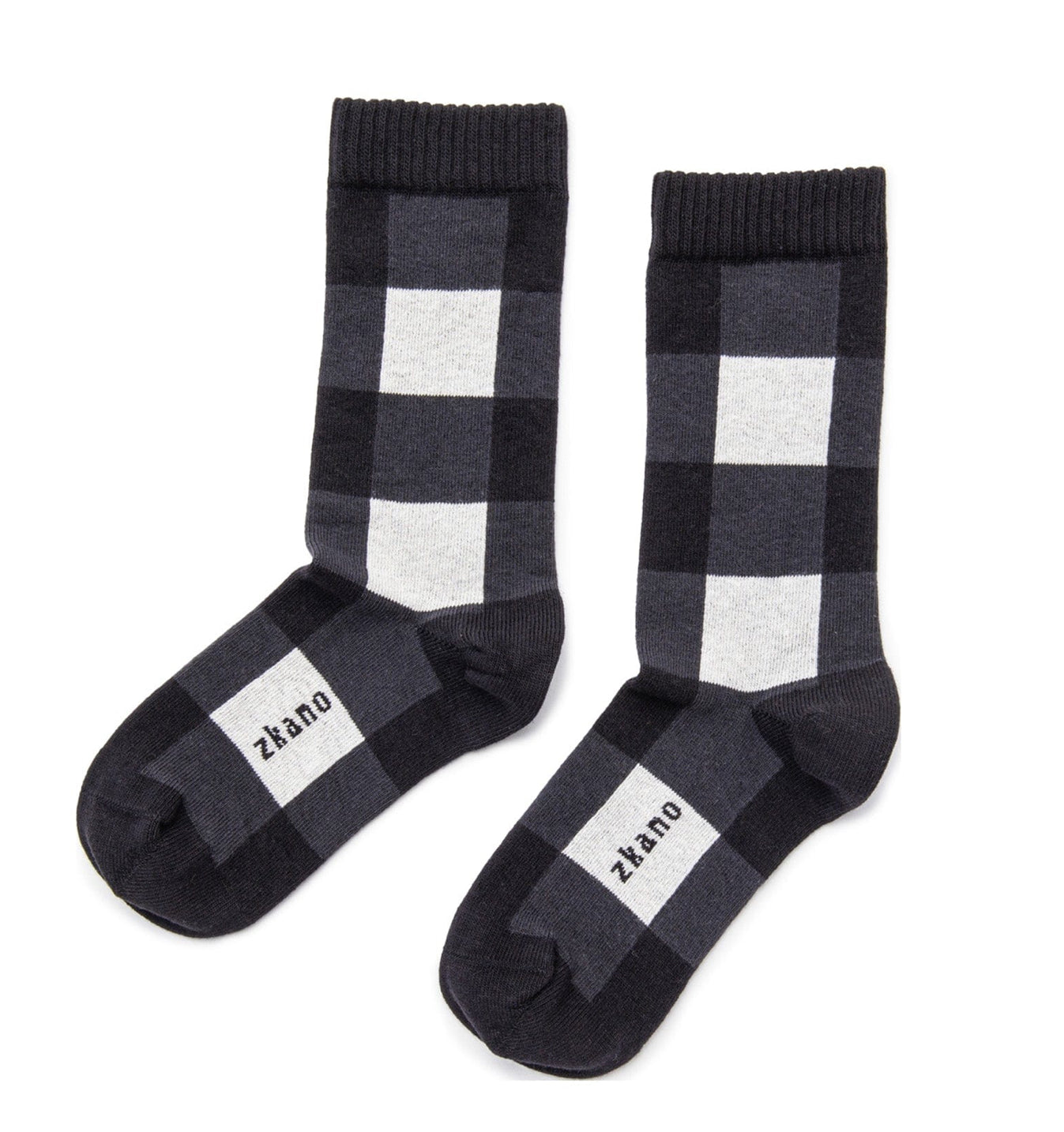 Buffalo Checked Crew Socks - Black