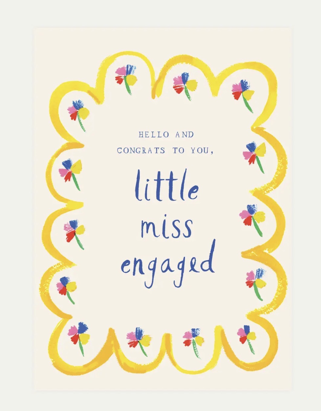 Little Miss Engaged Greeting Card