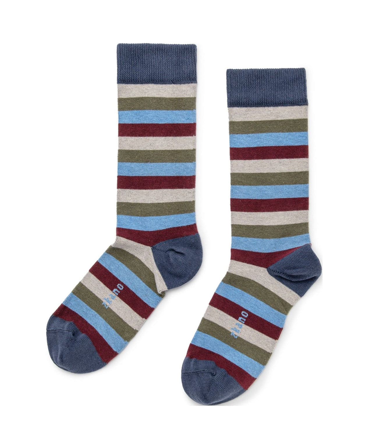 Even Stripe Crew Socks - Navy