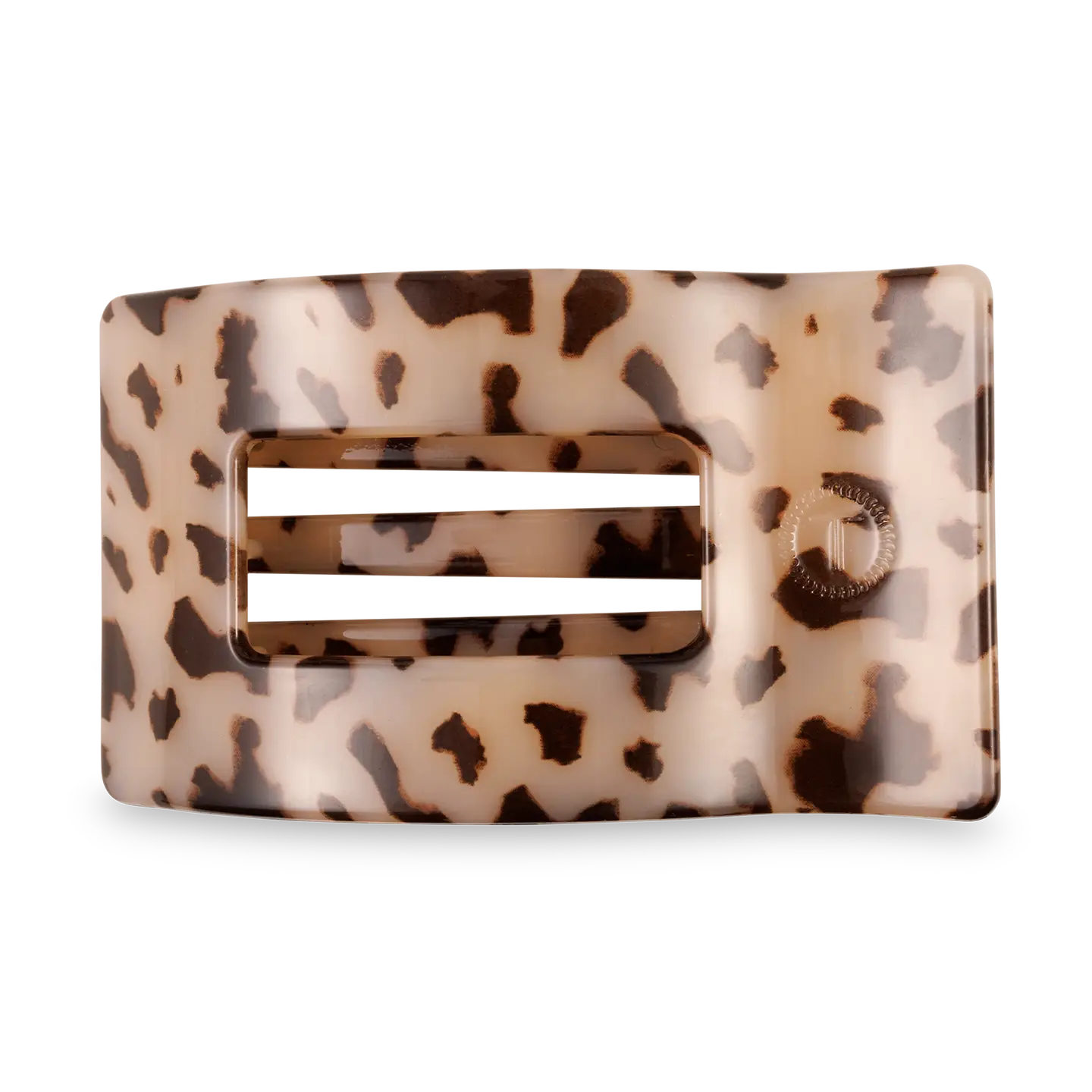 Flat Rectangle Hair Clip - Blonde Tortoise - Medium
