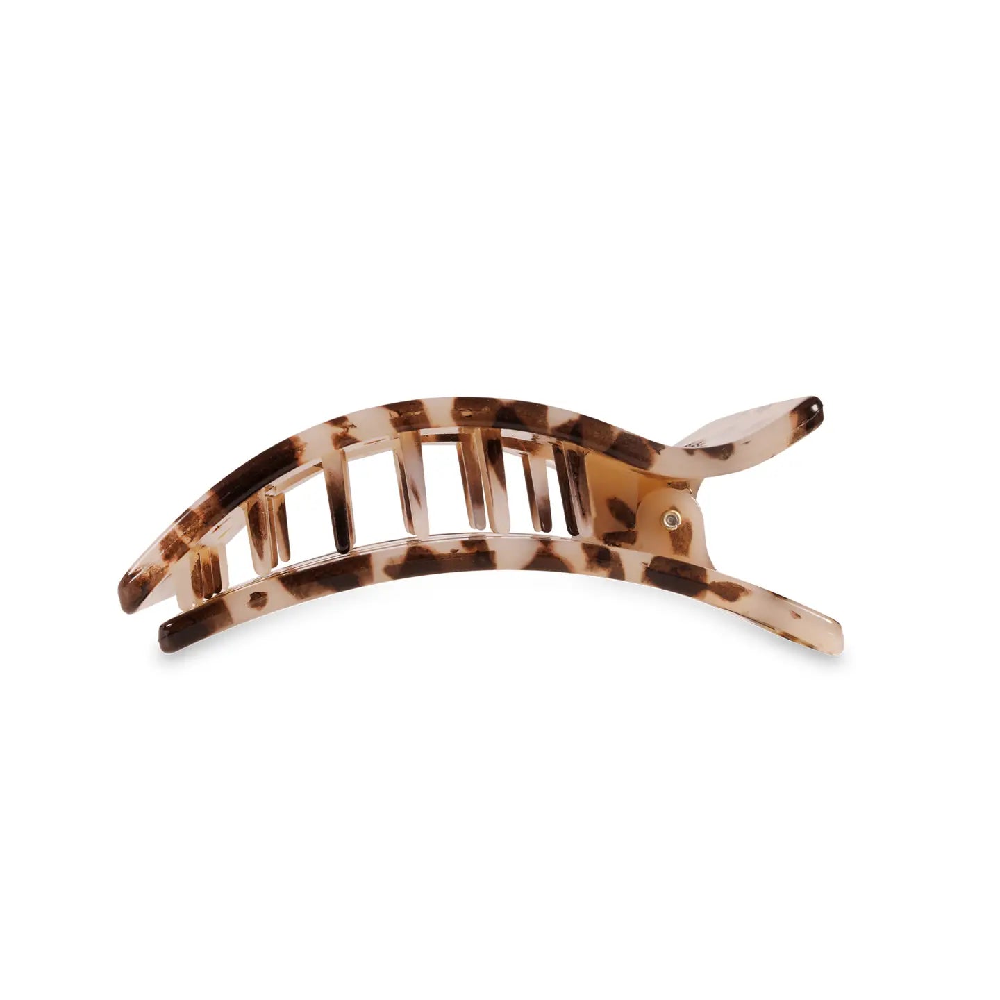 Flat Rectangle Hair Clip - Blonde Tortoise - Medium