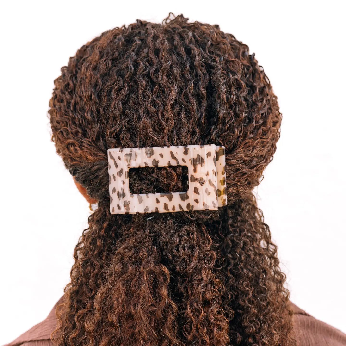 Flat Rectangle Hair Clip - Blonde Tortoise - Medium