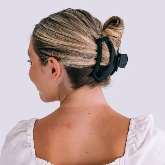 Open Claw Hair Clip - Black - Large