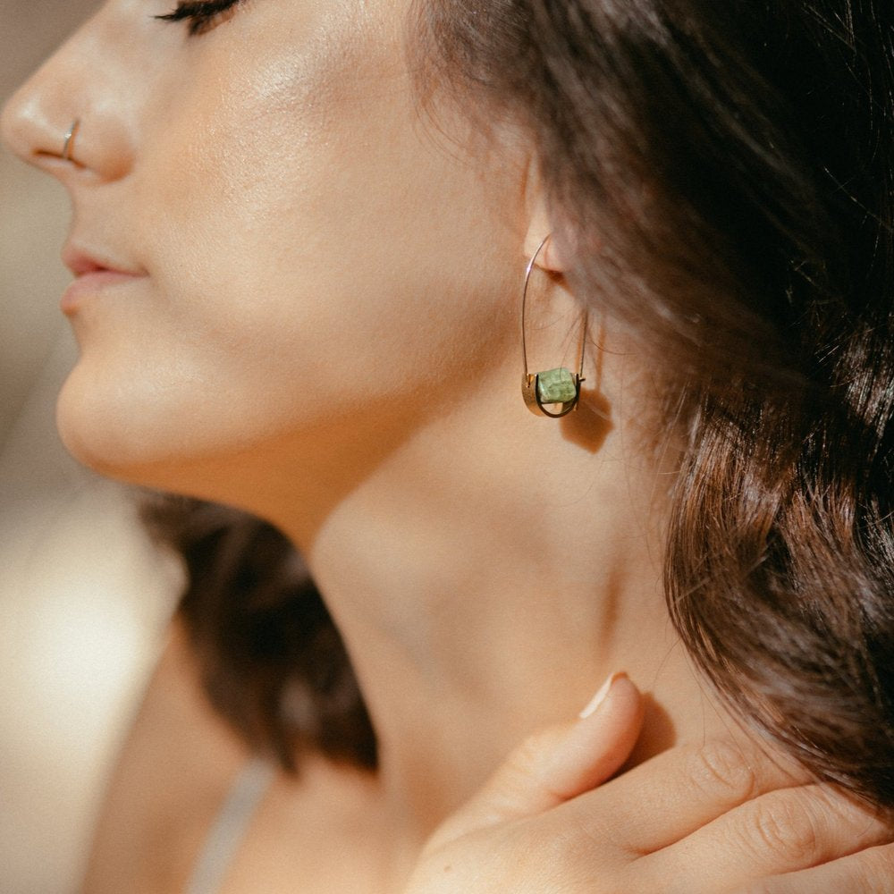 Belen Earrings - Green Kyanite