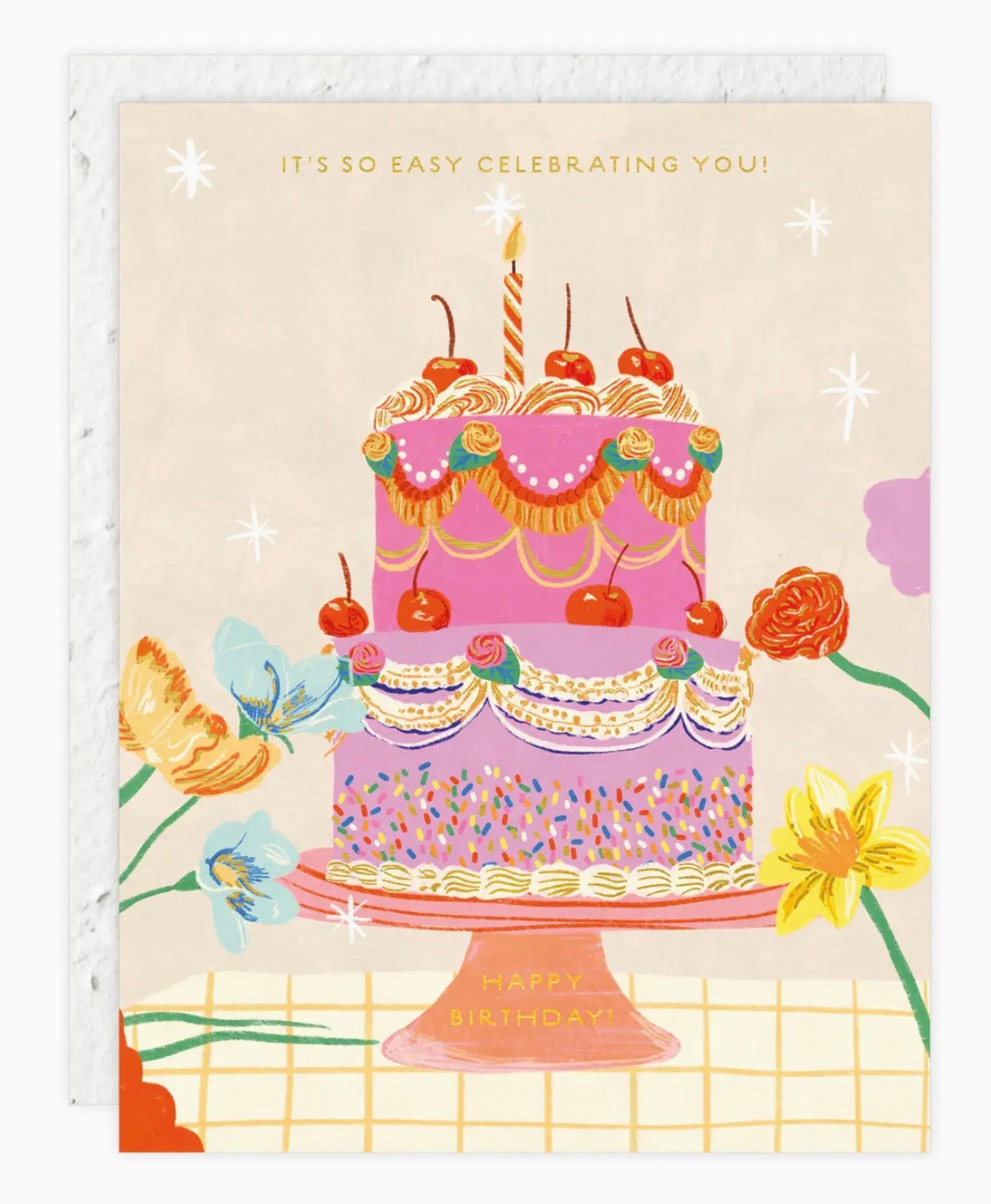 Cherry Cake Birthday Greeting Card