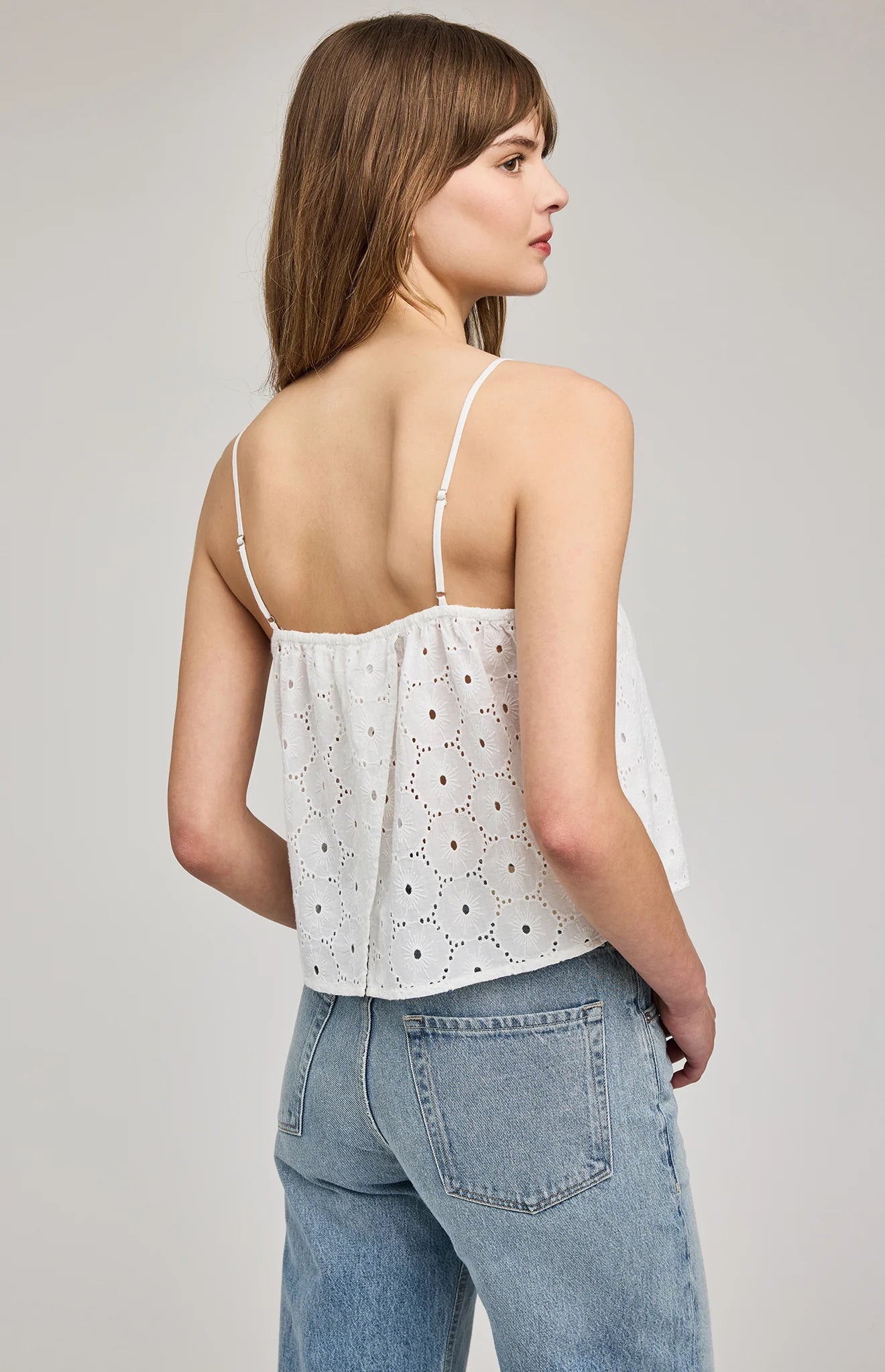 Elsie Eyelet Tank Top - White