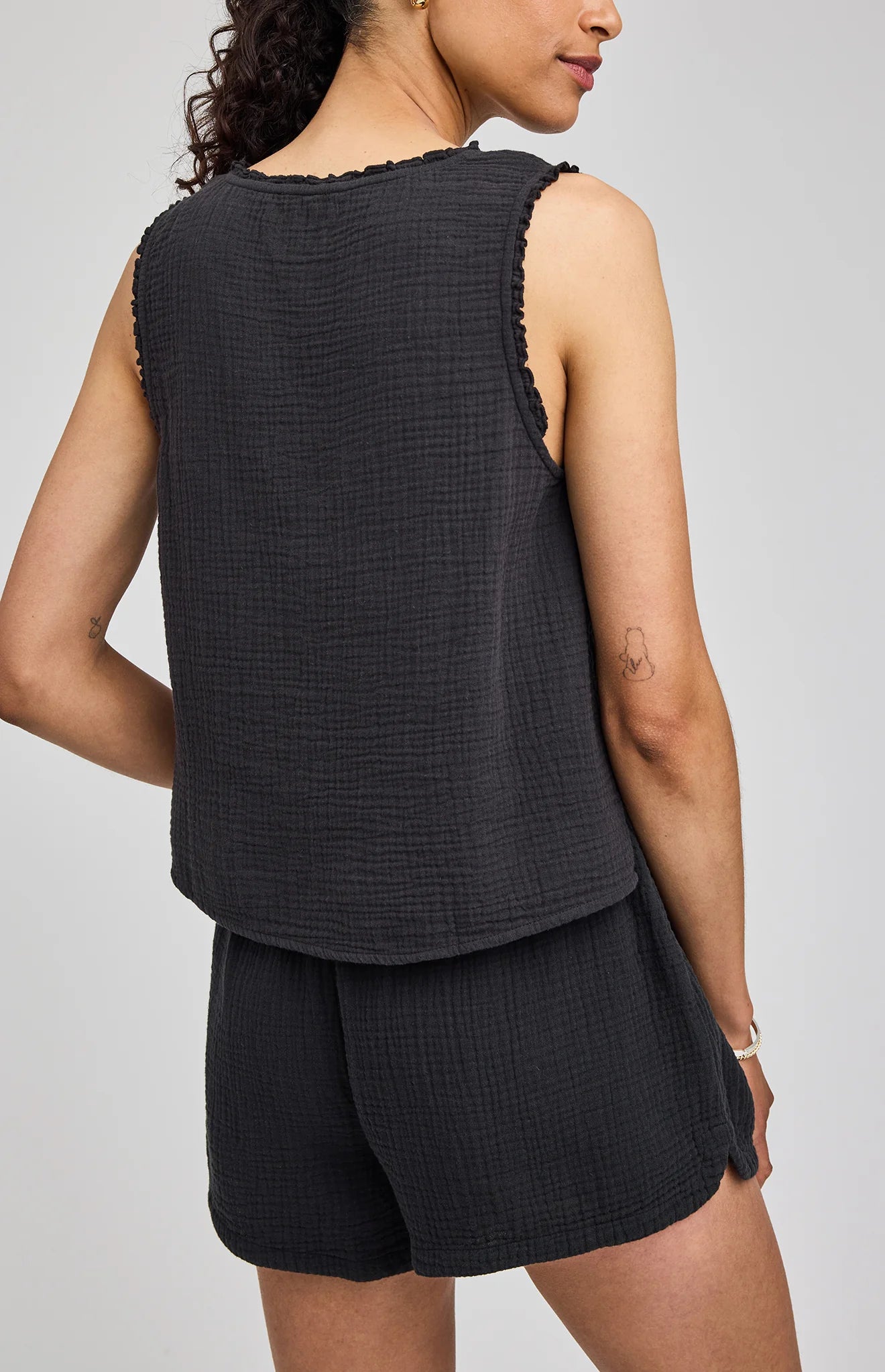 Breanna V-Neck Tank - Black