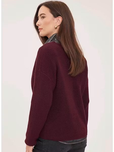 Tucker V-Neck Pullover Sweater - Fig