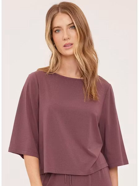 Aimee Elbow Sleeve Sweater - Mulberry