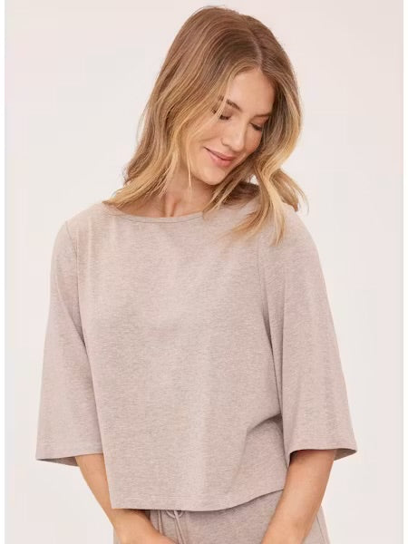 Aimee Elbow Sleeve Sweater - Heather Taupe
