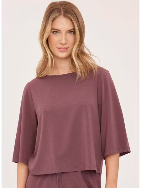 Aimee Elbow Sleeve Sweater - Mulberry