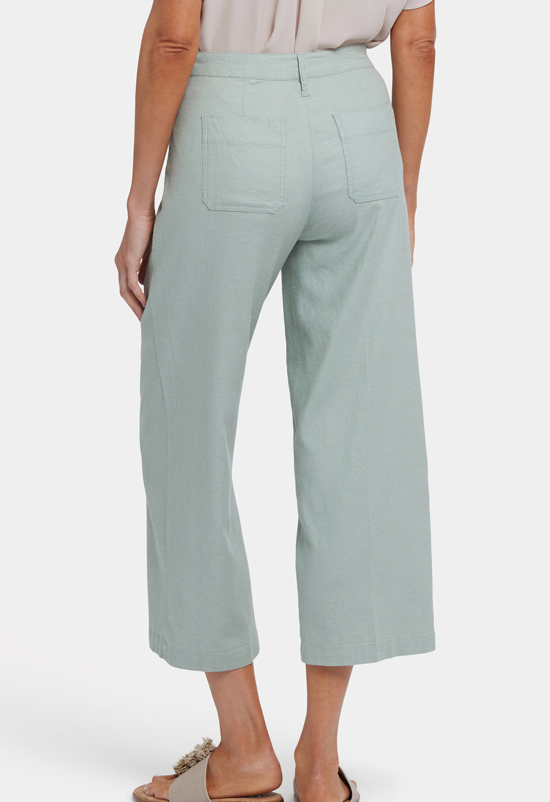 Wide Leg Cropped Cargo Pants - Tomatillo