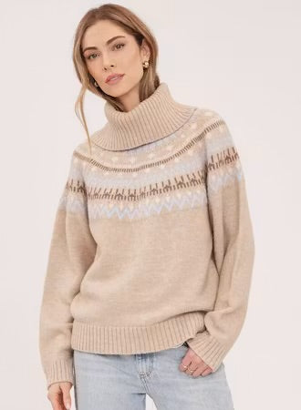 Freya Islandic Sweater - Heather Biscotti