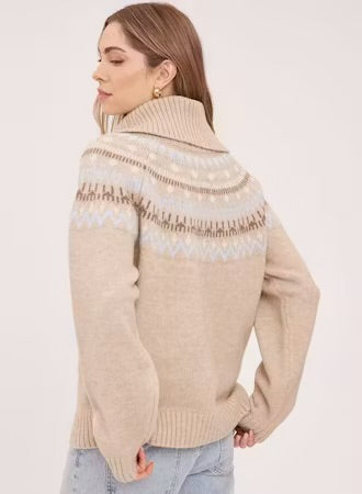 Freya Islandic Sweater - Heather Biscotti
