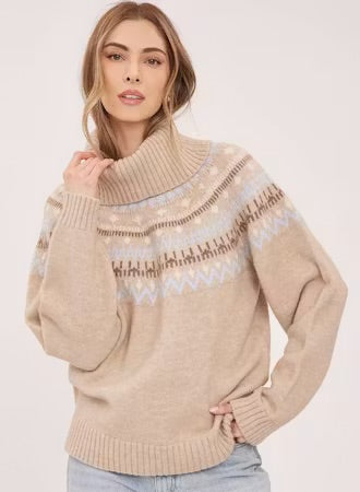 Freya Islandic Sweater - Heather Biscotti