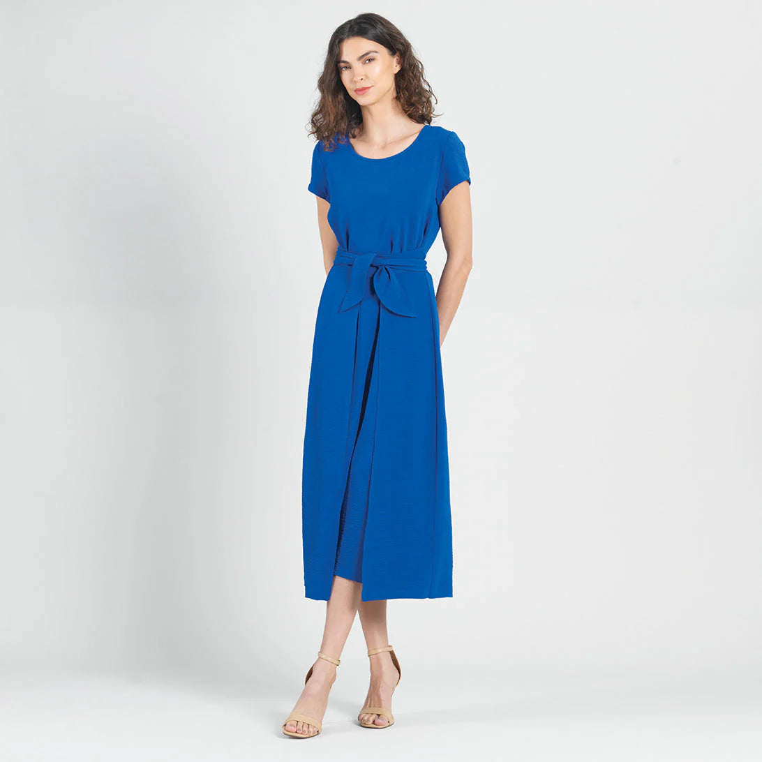 Front Wrap Midi Dress - Cobalt