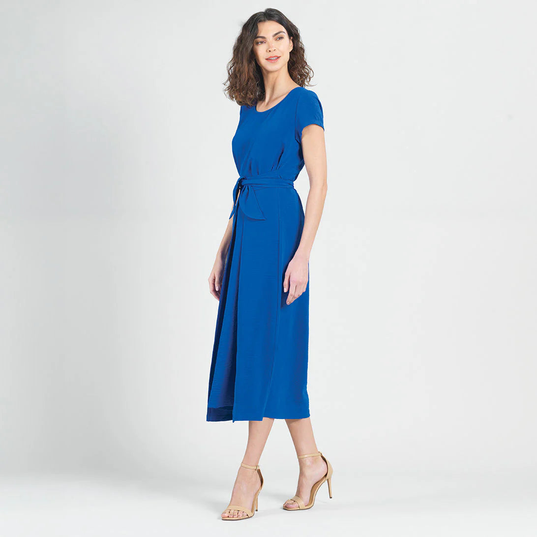 Front Wrap Midi Dress - Cobalt
