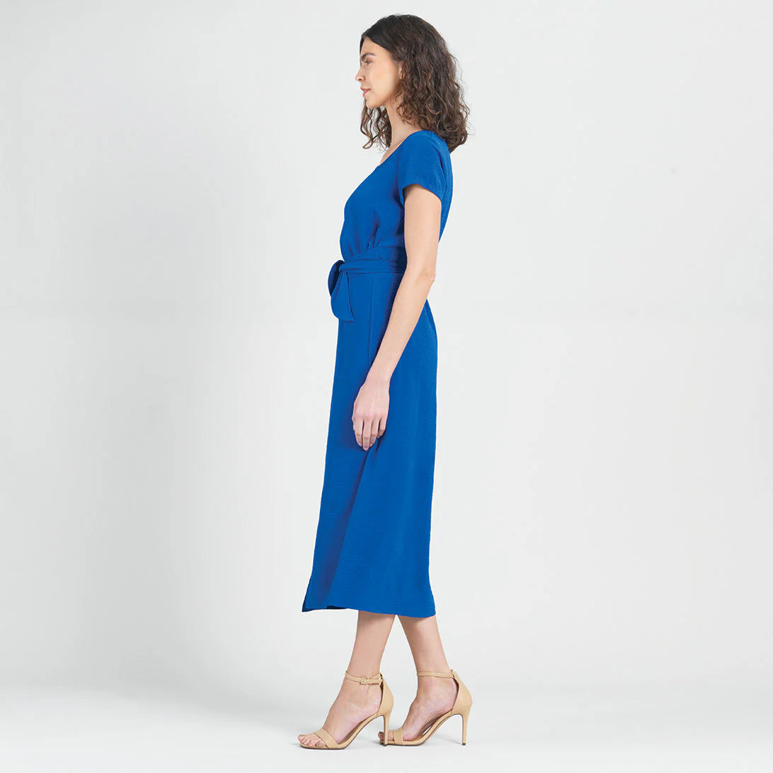 Front Wrap Midi Dress - Cobalt